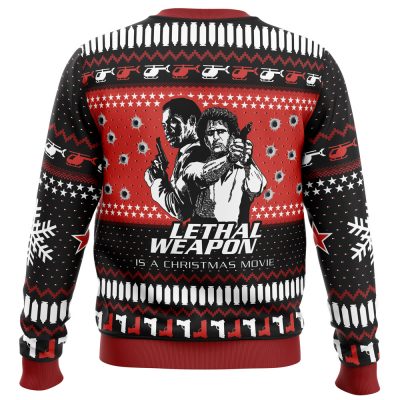 Lethal Weapon Is a Christmas Movie PC Ugly Christmas Sweater BACK mockup - Anime Ugly Sweater