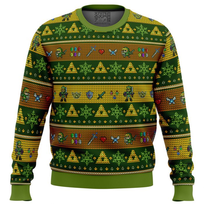 Link Adventure The Legend of Zelda men sweatshirt FRONT mockup - Anime Ugly Sweater