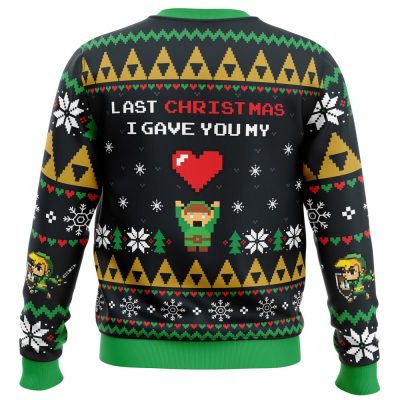 Link To My Heart Legend of Zelda PC men sweatshirt BACK mockup - Anime Ugly Sweater