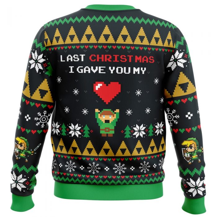 Link To My Heart Legend of Zelda PC men sweatshirt BACK mockup - Anime Ugly Sweater