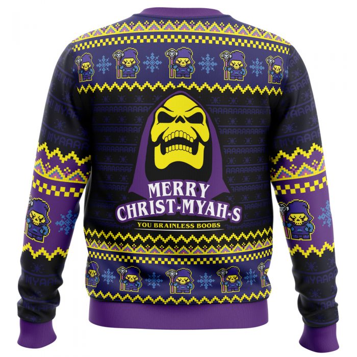 MYAH rry Christ MYAHs He Man PC men sweatshirt BACK mockup - Anime Ugly Sweater