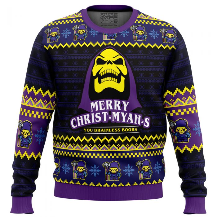 MYAH rry Christ MYAHs He Man PC men sweatshirt FRONT mockup - Anime Ugly Sweater