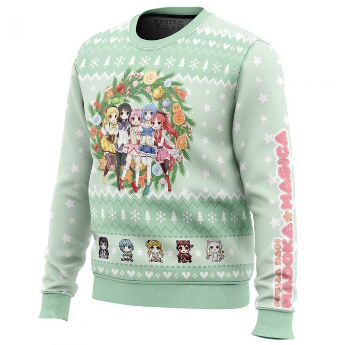 Magical Girls Puella Magi Madoka Magica men sweatshirt SIDE FRONT mockup - Anime Ugly Sweater