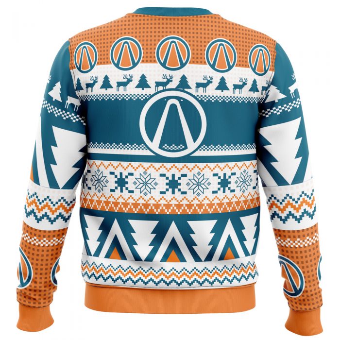 Maliwan Christmas Borderlands men sweatshirt BACK mockup - Anime Ugly Sweater