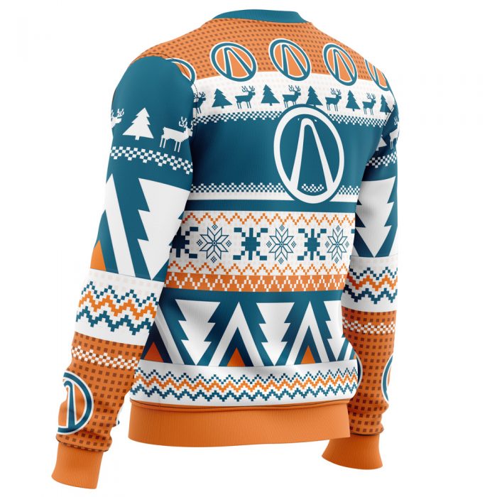 Maliwan Christmas Borderlands men sweatshirt SIDE BACK mockup - Anime Ugly Sweater