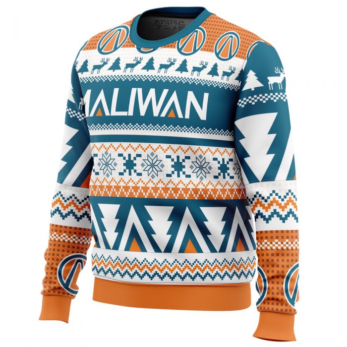 Maliwan Christmas Borderlands men sweatshirt SIDE FRONT mockup - Anime Ugly Sweater