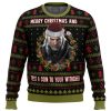 Merry Christmas and Toss a Coin The Witcher men sweatshirt FRONT mockup - Anime Ugly Sweater