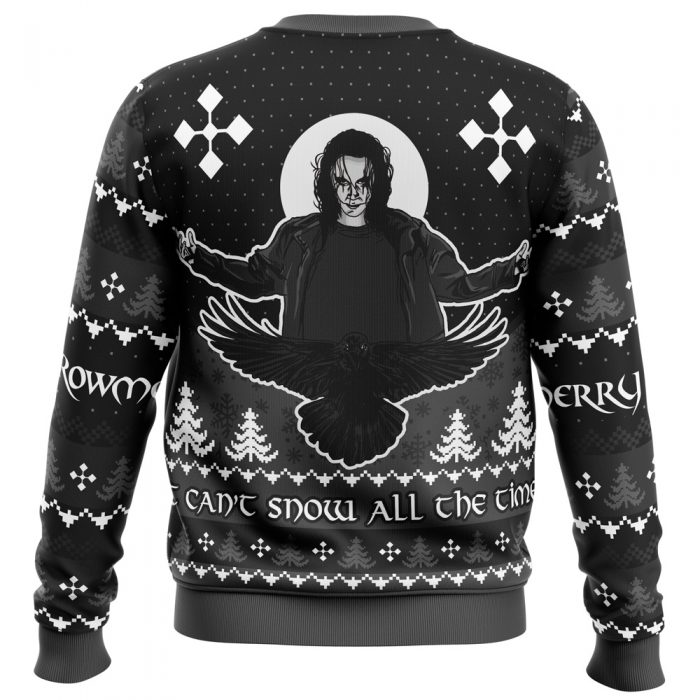 Merry Crowmas PC Ugly Christmas Sweater BACK mockup - Anime Ugly Sweater