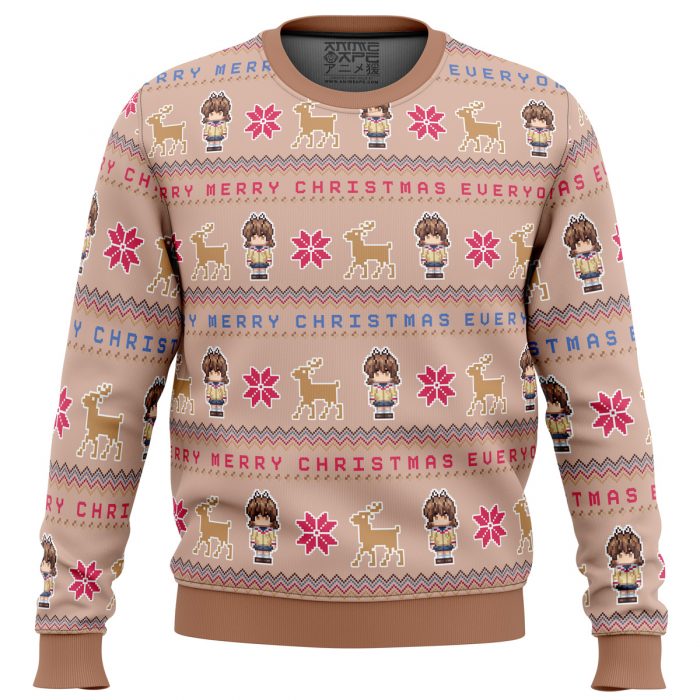 Merry Mery Christmas Furukawa Nagisa Clannad men sweatshirt FRONT mockup - Anime Ugly Sweater