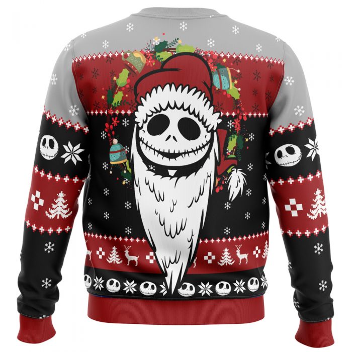 Merry Nightmare Christmas PC men sweatshirt BACK mockup - Anime Ugly Sweater