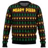 Merry Pizza PC Ugly Christmas Sweater front mockup - Anime Ugly Sweater