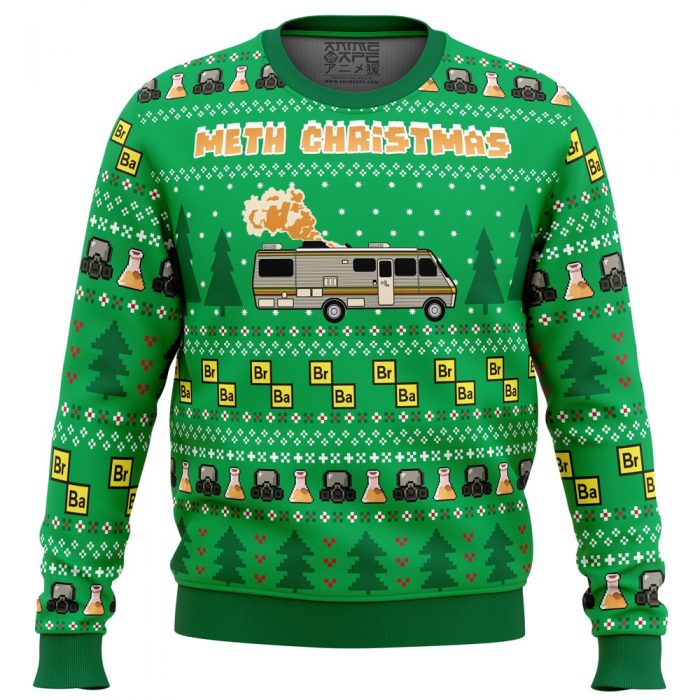 Meth Christmas BB PC Ugly Christmas Sweater front mockup - Anime Ugly Sweater