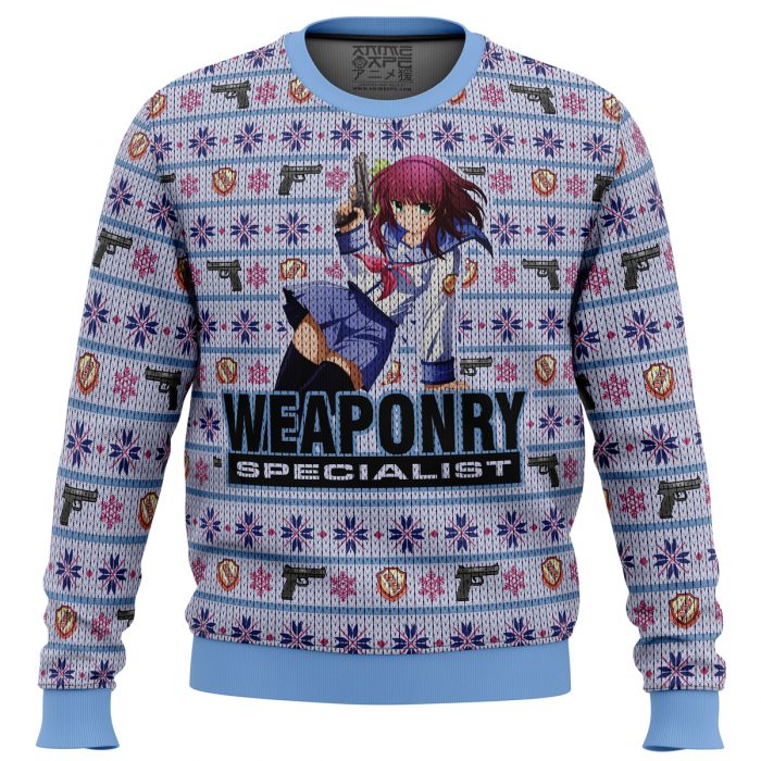 Nakamura Yuri Gun Angel Beats men sweatshirt FRONT mockup - Anime Ugly Sweater