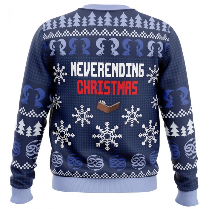 NeverEnding Christmas NES PC men sweatshirt BACK mockup - Anime Ugly Sweater