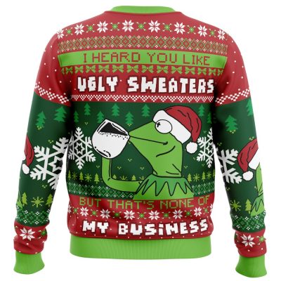 None Of My Business KTF PC Ugly Christmas Sweater back mockup - Anime Ugly Sweater