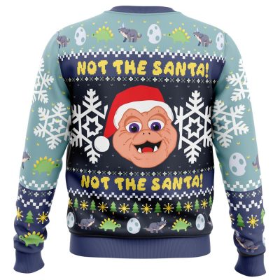 Not the Santa Dinosaurs PC Ugly Christmas Sweater back mockup - Anime Ugly Sweater