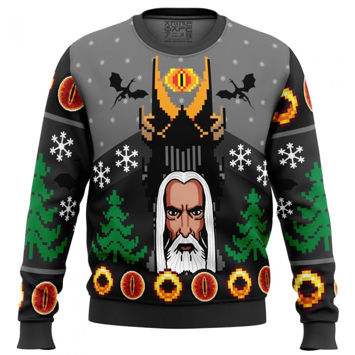 One Christmas to Rule Them All PC Ugly Christmas Sweater front mockup - Anime Ugly Sweater