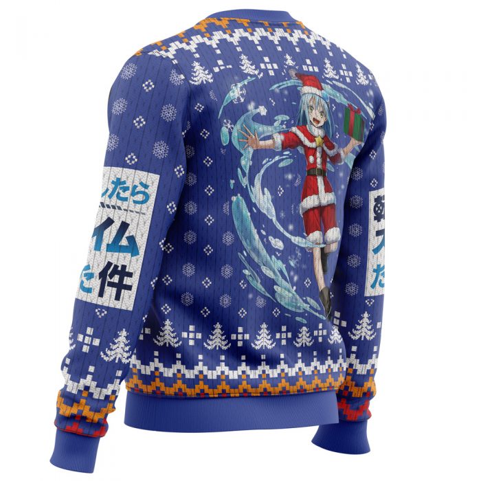 Santa Rimuru That time I got reincarnated as a slime men sweatshirt SIDE BACK mockup - Anime Ugly Sweater