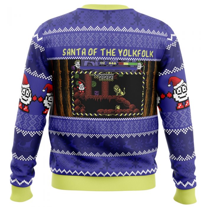 Santa of the Yolkfolk ADOTY PC Ugly Christmas Sweater back mockup - Anime Ugly Sweater