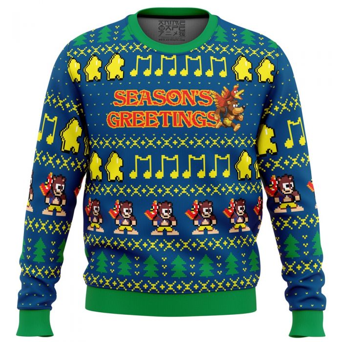 Seasons Greetings BK PC Ugly Christmas Sweater front mockup - Anime Ugly Sweater