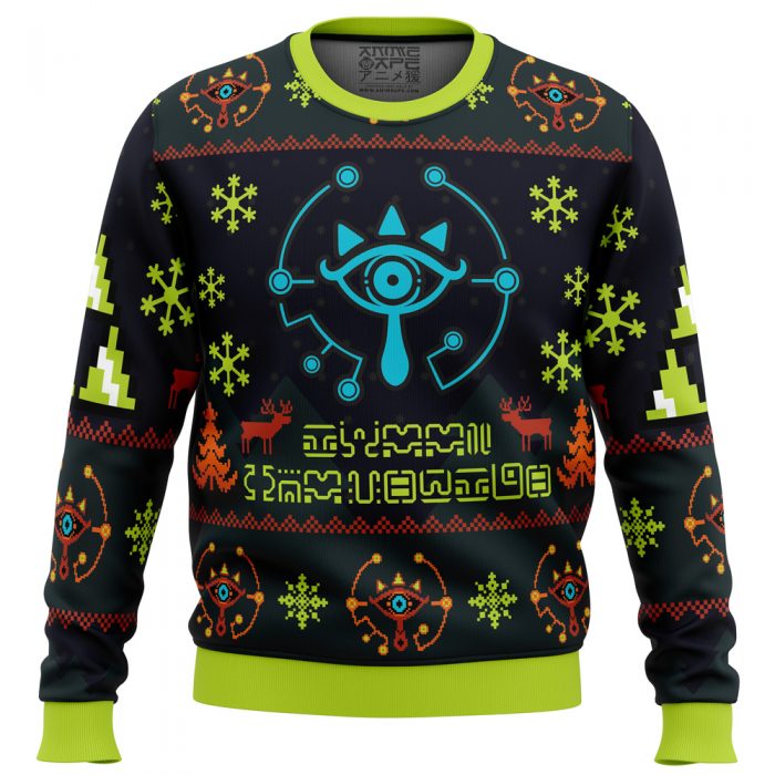 Sheikah Legend of Zelda PC men sweatshirt FRONT mockup - Anime Ugly Sweater