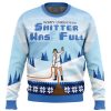 Shitter was Full NLCV PC Ugly Christmas Sweater front mockup - Anime Ugly Sweater