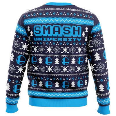 Smash University PC men sweatshirt BACK mockup - Anime Ugly Sweater