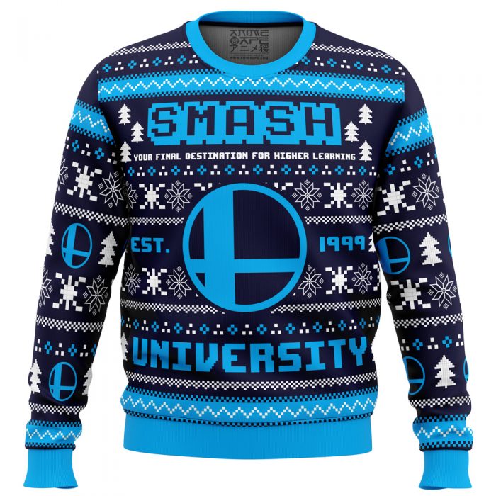 Smash University PC men sweatshirt FRONT mockup - Anime Ugly Sweater