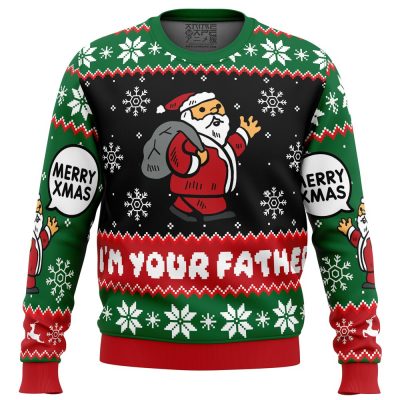 Spoiler Christmas Santa Claus PC Ugly Christmas Sweater front mockup - Anime Ugly Sweater