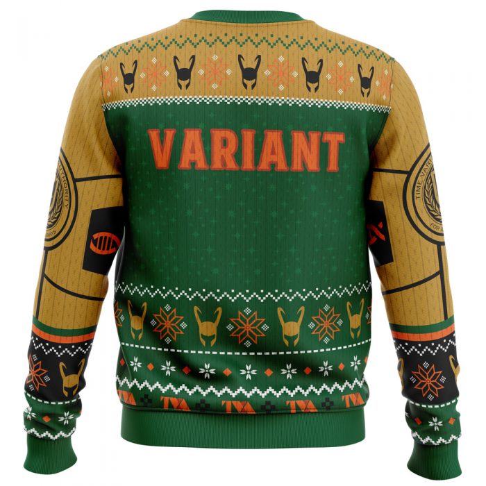 The Christmas Variant Loki Marvel men sweatshirt BACK mockup - Anime Ugly Sweater