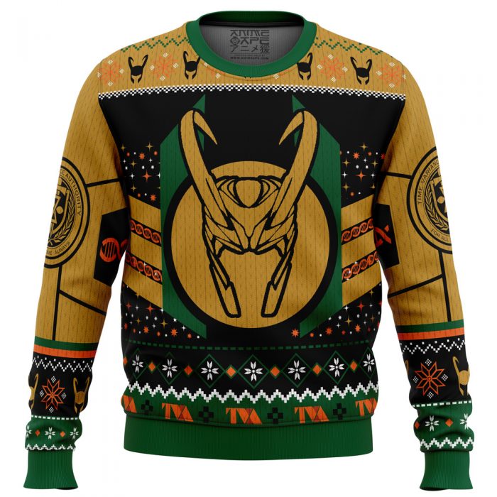 The Christmas Variant Loki Marvel men sweatshirt FRONT mockup - Anime Ugly Sweater