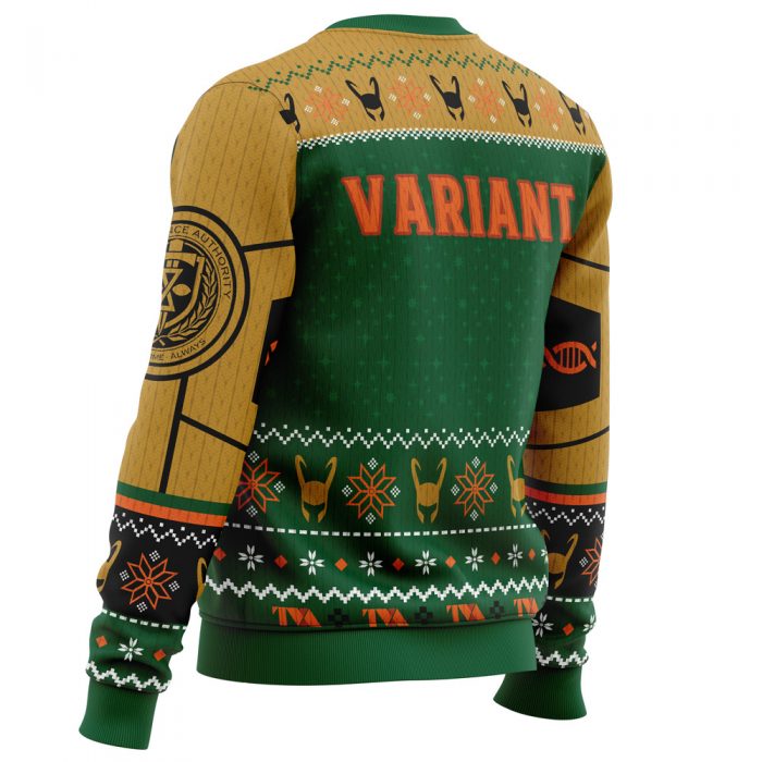 The Christmas Variant Loki Marvel men sweatshirt SIDE BACK mockup - Anime Ugly Sweater