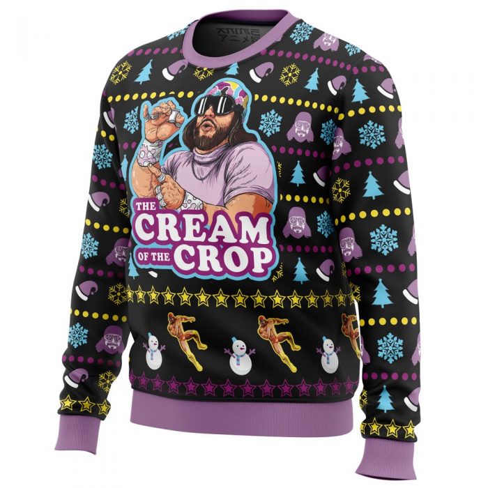 The Cream of the Crop Randy Savage men sweatshirt SIDE FRONT mockup - Anime Ugly Sweater