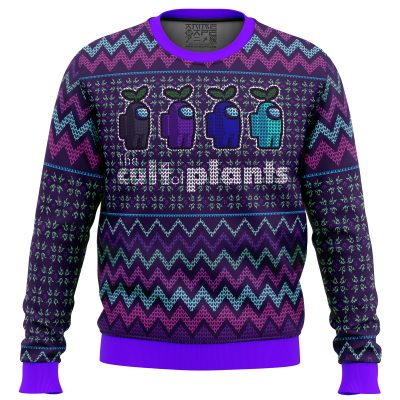 The Cult of Plants Among Us men sweatshirt FRONT mockup - Anime Ugly Sweater