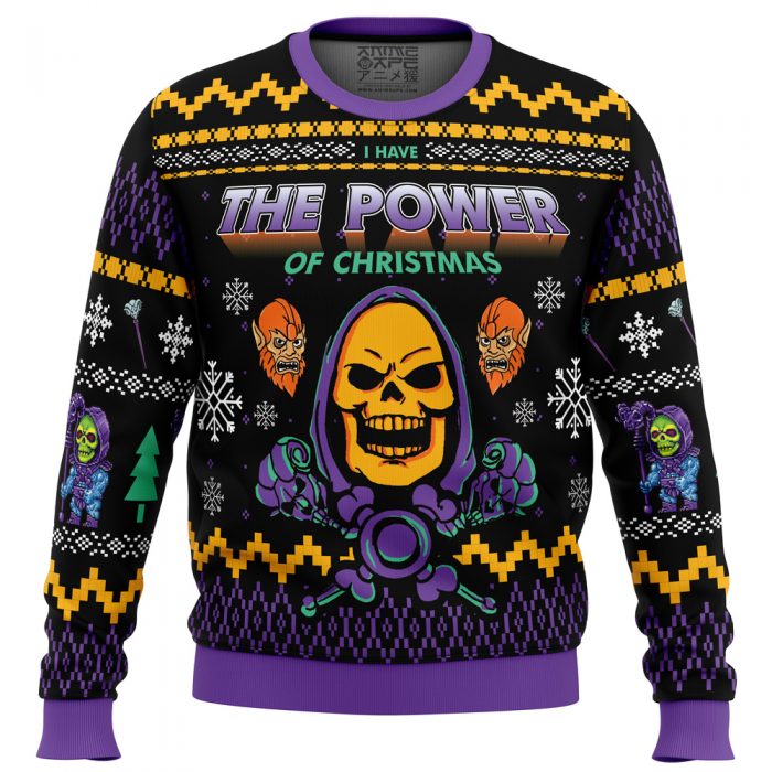 The Evil Power of Christmas PC men sweatshirt FRONT mockup - Anime Ugly Sweater