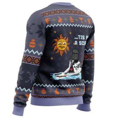 The Melting Knight PC men sweatshirt SIDE BACK mockup - Anime Ugly Sweater