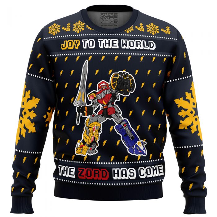 The Zord Has Come PR PC men sweatshirt FRONT mockup - Anime Ugly Sweater