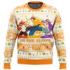 Tis the Season God of High School men sweatshirt FRONT mockup - Anime Ugly Sweater