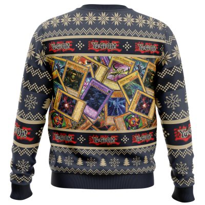 Trading Cards Yugioh men sweatshirt BACK mockup - Anime Ugly Sweater