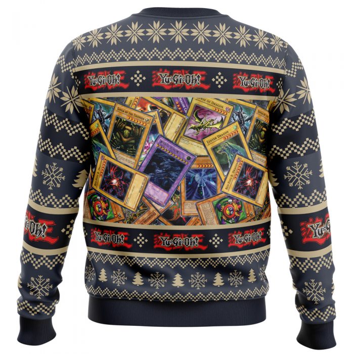 Trading Cards Yugioh men sweatshirt BACK mockup - Anime Ugly Sweater