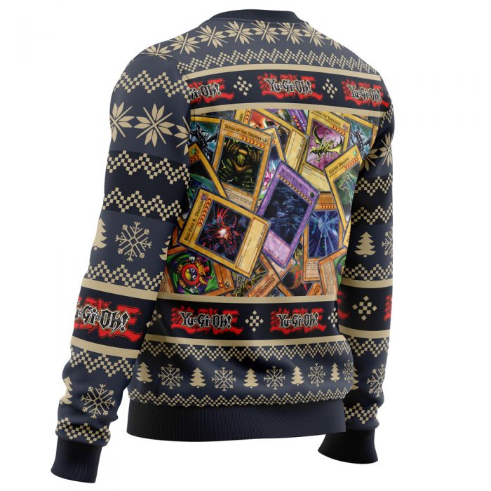 Trading Cards Yugioh men sweatshirt SIDE BACK mockup - Anime Ugly Sweater