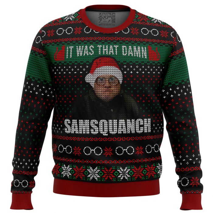 Trailer Park Boys Samsquanch men sweatshirt FRONT mockup - Anime Ugly Sweater