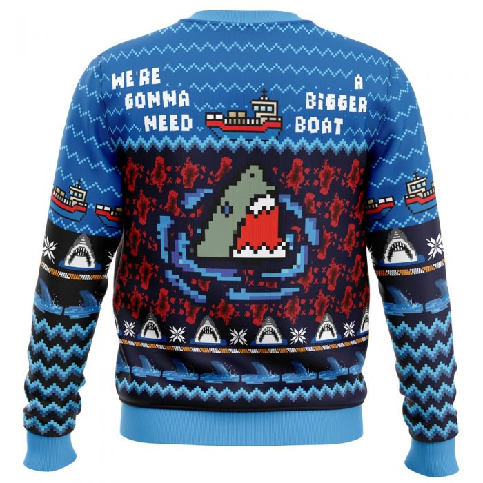 Were Gonna Need A Bigger Boat Jaws PC Ugly Christmas Sweater back mockup - Anime Ugly Sweater