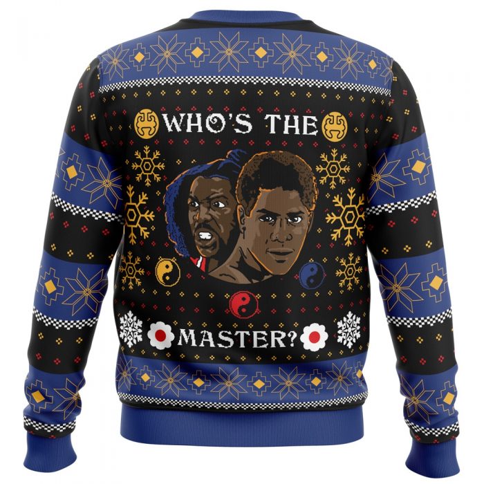 Whose The Master The Last Dragon PC Ugly Christmas Sweater back mockup - Anime Ugly Sweater