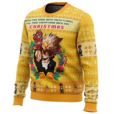 With This Hand With These Flames Katekyo Hitman Reborn men sweatshirt SIDE FRONT mockup - Anime Ugly Sweater