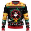 Worship Santa PC Ugly Christmas Sweater front mockup - Anime Ugly Sweater