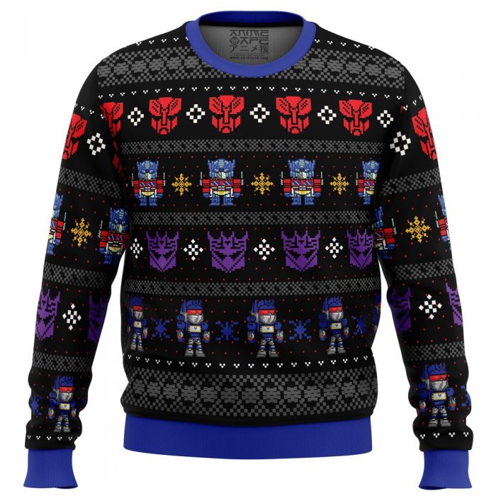 Xmas in Disguise Transformers PC Ugly Christmas Sweater front mockup - Anime Ugly Sweater