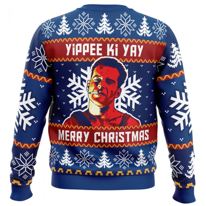 Yippee Ki Yay Die Hard PC men sweatshirt BACK mockup - Anime Ugly Sweater