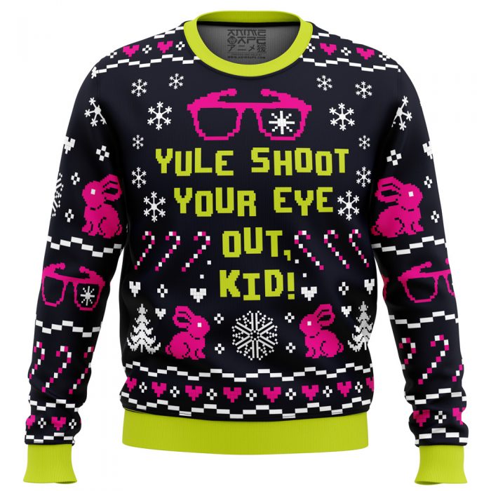 Yule Shoot Your Eye Out ACS PC men sweatshirt FRONT mockup - Anime Ugly Sweater