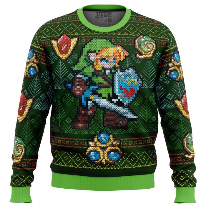 Zelda Link men sweatshirt FRONT mockup - Anime Ugly Sweater